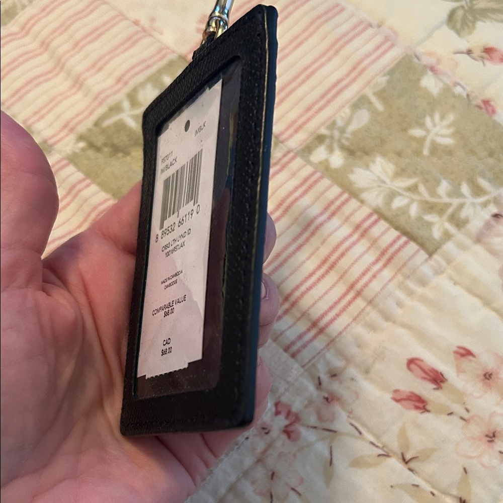 Coach Black Leather Card Holder with Clip - Picture 6 of 7
